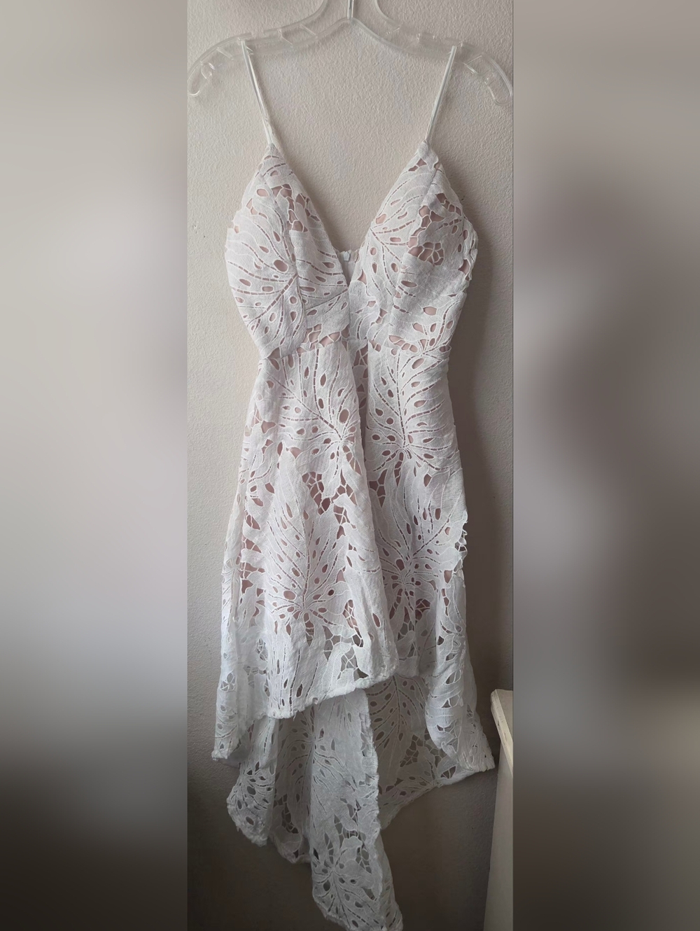 Simplee Apparel White Lace High-Low Sundress